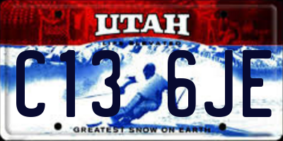 UT license plate C136JE