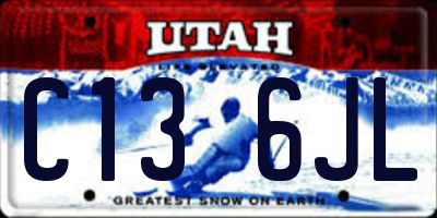 UT license plate C136JL