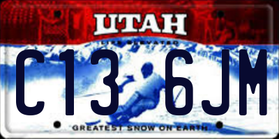 UT license plate C136JM