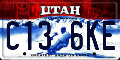 UT license plate C136KE
