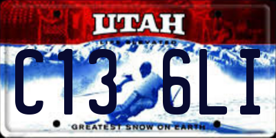UT license plate C136LI