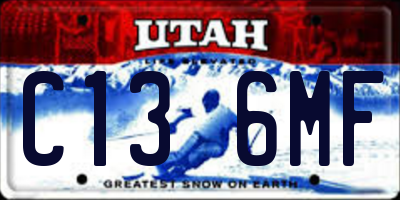 UT license plate C136MF