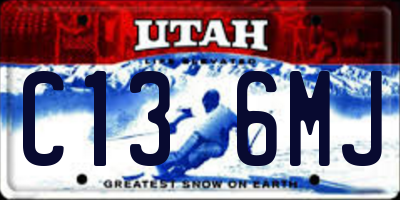 UT license plate C136MJ
