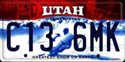 UT license plate C136MK