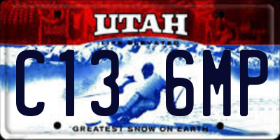 UT license plate C136MP
