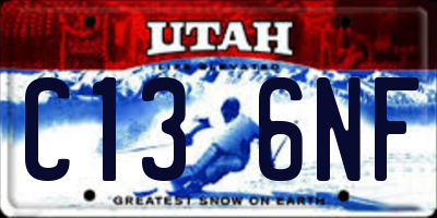 UT license plate C136NF