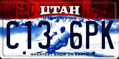 UT license plate C136PK