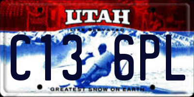 UT license plate C136PL