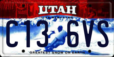 UT license plate C136VS