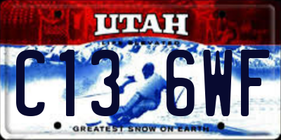 UT license plate C136WF