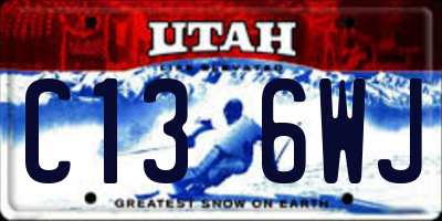 UT license plate C136WJ