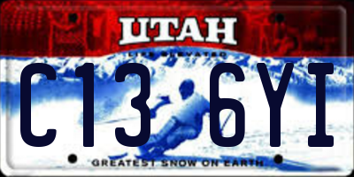 UT license plate C136YI