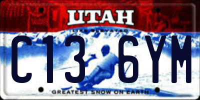 UT license plate C136YM