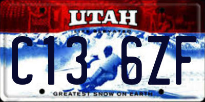 UT license plate C136ZF