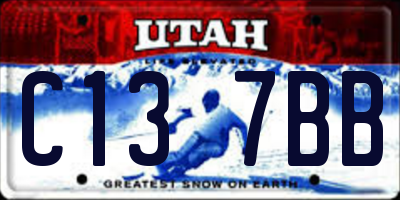 UT license plate C137BB