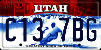 UT license plate C137BG