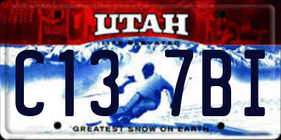 UT license plate C137BI