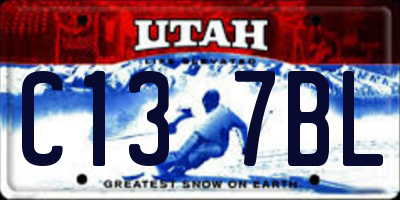 UT license plate C137BL