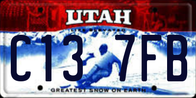 UT license plate C137FB