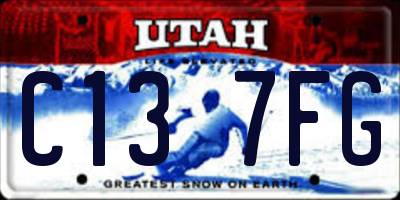 UT license plate C137FG