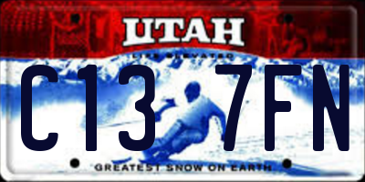 UT license plate C137FN