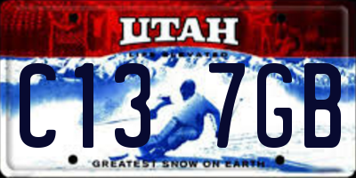 UT license plate C137GB