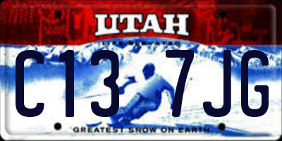 UT license plate C137JG