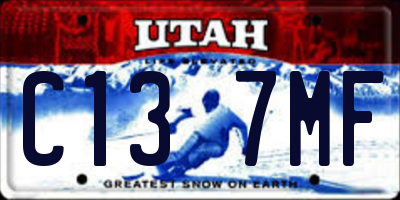 UT license plate C137MF