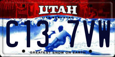 UT license plate C137VW