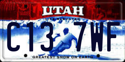 UT license plate C137WF