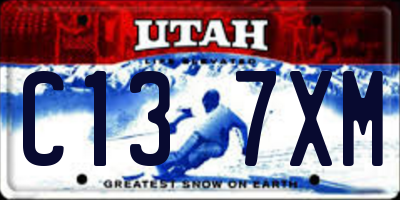 UT license plate C137XM