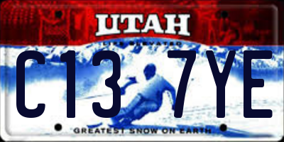 UT license plate C137YE