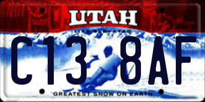 UT license plate C138AF