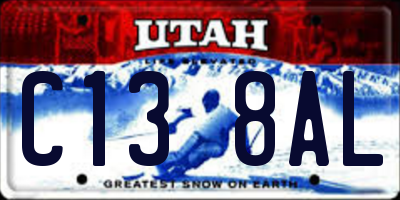UT license plate C138AL