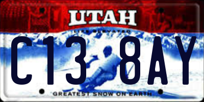 UT license plate C138AY