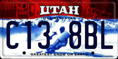 UT license plate C138BL