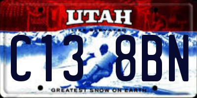 UT license plate C138BN