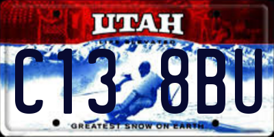 UT license plate C138BU
