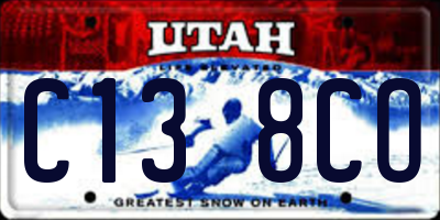 UT license plate C138CO