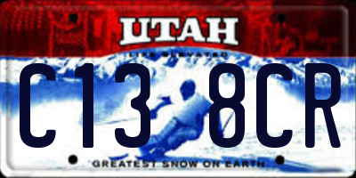 UT license plate C138CR