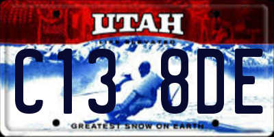 UT license plate C138DE