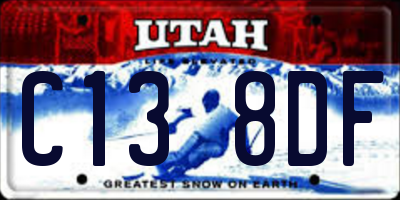 UT license plate C138DF