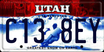 UT license plate C138EY