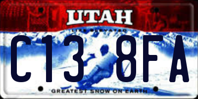UT license plate C138FA
