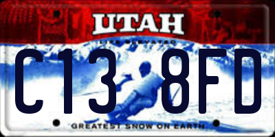 UT license plate C138FD