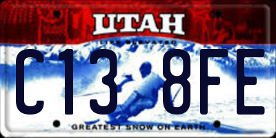 UT license plate C138FE