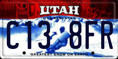 UT license plate C138FR