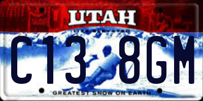 UT license plate C138GM