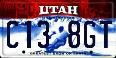 UT license plate C138GT