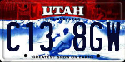 UT license plate C138GW